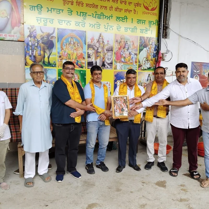 A community gathering and honouring ceremony at the gaushala.