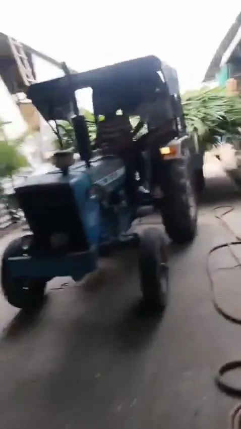 A tractor delivers a load of green fodder to feed hundreds of cows.